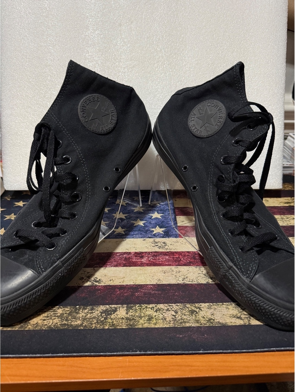 Converse Chuck Taylor All Star High Top Black Monochrome Shoes Mens 12 Goth